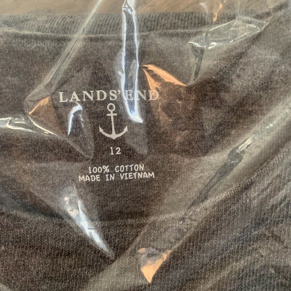 NWT LANDS' END GIRL'S KNIT JUMPER CHARCOAL HEATHER (GRAY) 12 - Picture 6 of 8